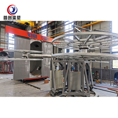 Beli muti-arms carrousel type rotational molding machine Water tank container rotomolding machine for sales online manufacture