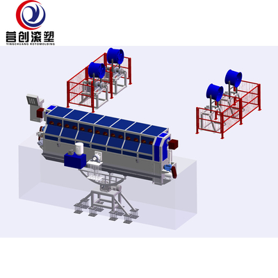 Beli 400T Max Pressure Rotomolding Machine 0-50mm untuk menghasilkan kotak pendingin online manufacture