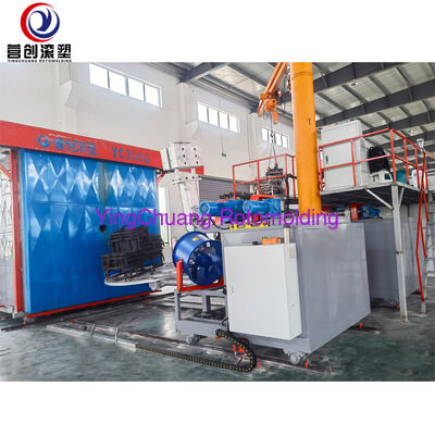 Beli YINGCHUANG PLC Mesin Rotomolding Antar-Jemput Multi-Stasiun Cerdas, Peralatan Cetakan Putar Bi-Axial Sepenuhnya Otomatis Untuk Tangki Air LLDPE & Pendinginan pembuatan online