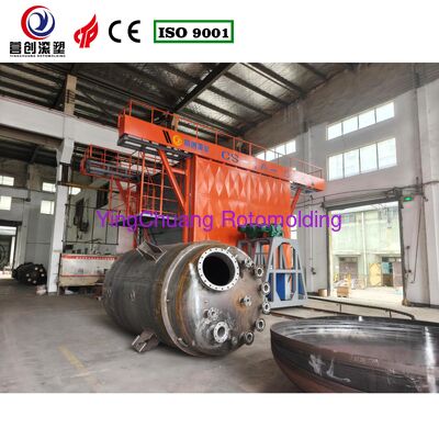 Beli Suhu Pencetakan 200-400 Celsius Mesin Rotomolding Shuttle Mode Pendingin Udara Memastikan Keluaran Cetakan Plastik yang Konsisten pembuatan online