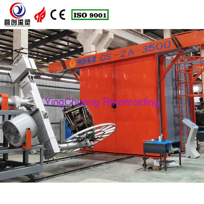 Beli Mesin Rotomolding Shuttle Dimensi Kustom Menawarkan Kedalaman Cetakan 400mm Dirancang Sesuai Ukuran Mesin pembuatan online