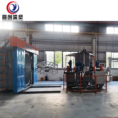 Mesin pembuatan tangki air rotomoulding sepenuhnya otomatis 30KW untuk memproduksi produk plastik