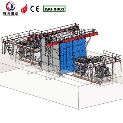 Mode pendingin pendingin udara Mesin Rotomoulding Shuttle Untuk Tangki penyimpanan energi elektrolit yang disesuaikan