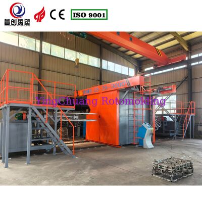 Mesin Rotomolding Shuttle CS-2A-3000, Peralatan Cetak Rotasi Tipe Shuttle 2 Lengan untuk Plastik Cetak Rotasi