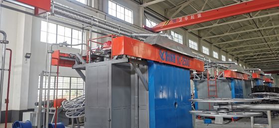 PLC dikendalikan Shuttle Rotomolding Machine Pemanasan gas cair