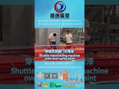 Shuttle rotomolding mesin pintu cetakan semprotan mesin produksi video